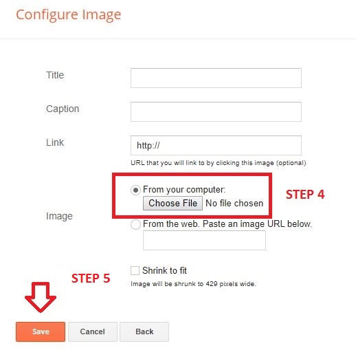 configure image in blogger