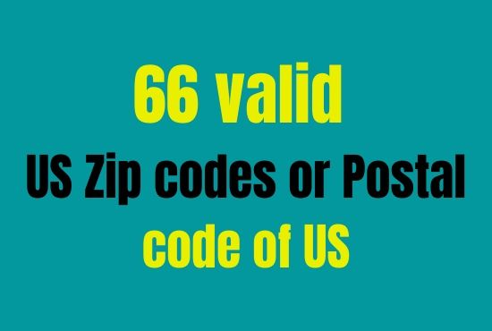 66 valid US Zip codes or Postal code of US