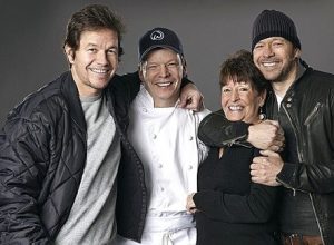 Buddy Wahlberg with his mother and two brother
