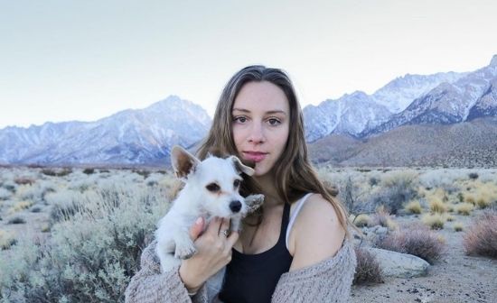 Picture of Mariah Alice with her Dog Finn
