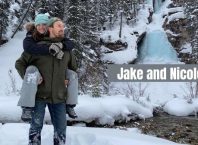 Picture of Jake and Nicole in snowy mountain of Canada