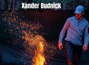 Xander Budnick enjoying fire made in the wild